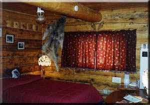 Wolf cabin provides lodging with atmosphere.